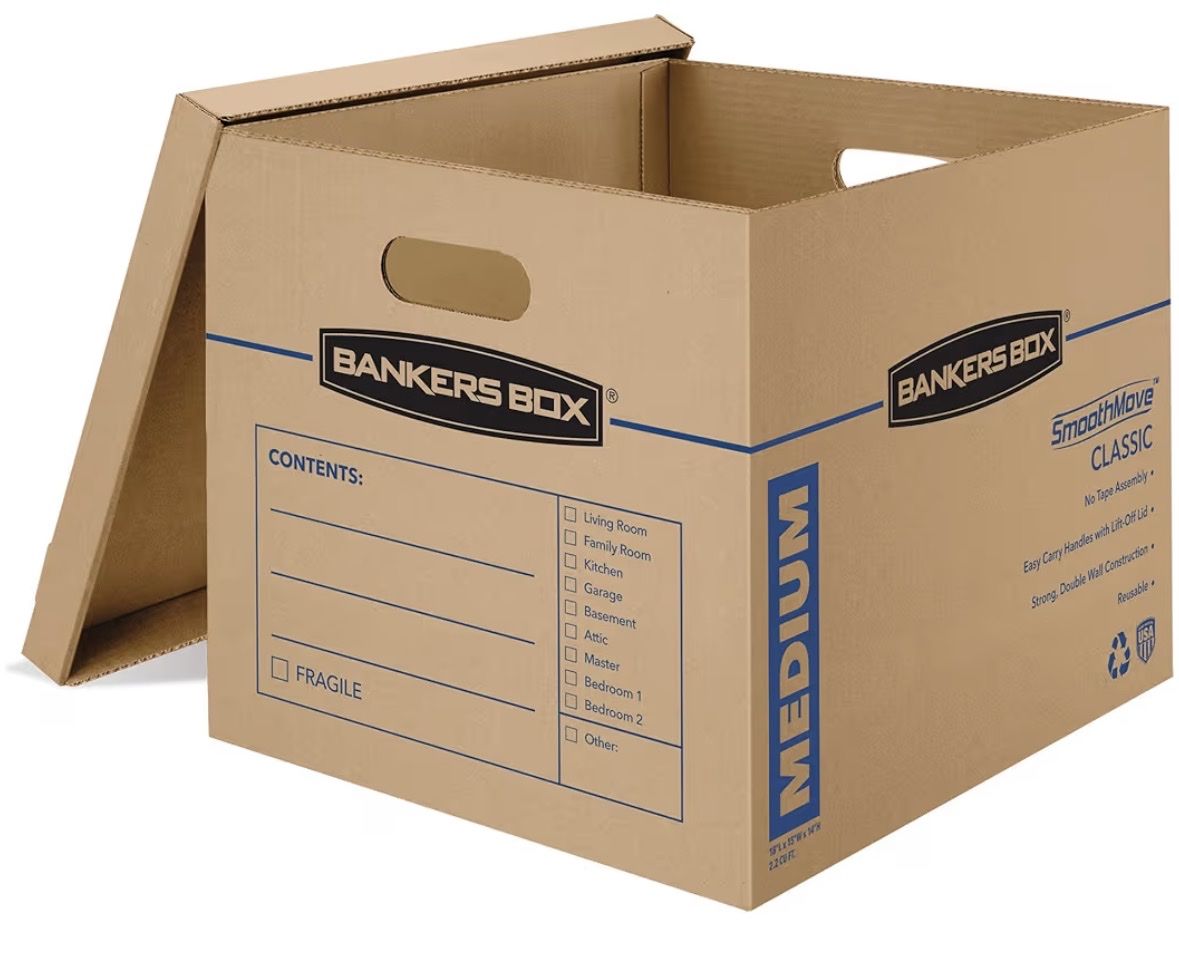 Cardboard Moving Boxes, No Tape Design (Free)