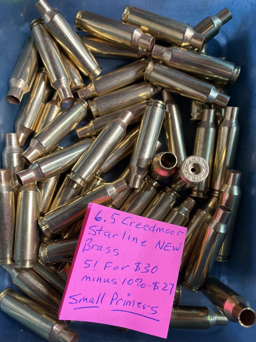 6.5 Creedmoor Brass. 10% off Marked Prices.