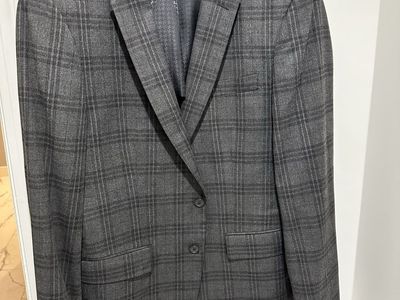 John Varvatos Gray Plaid Sport Coat / Blazer 40R