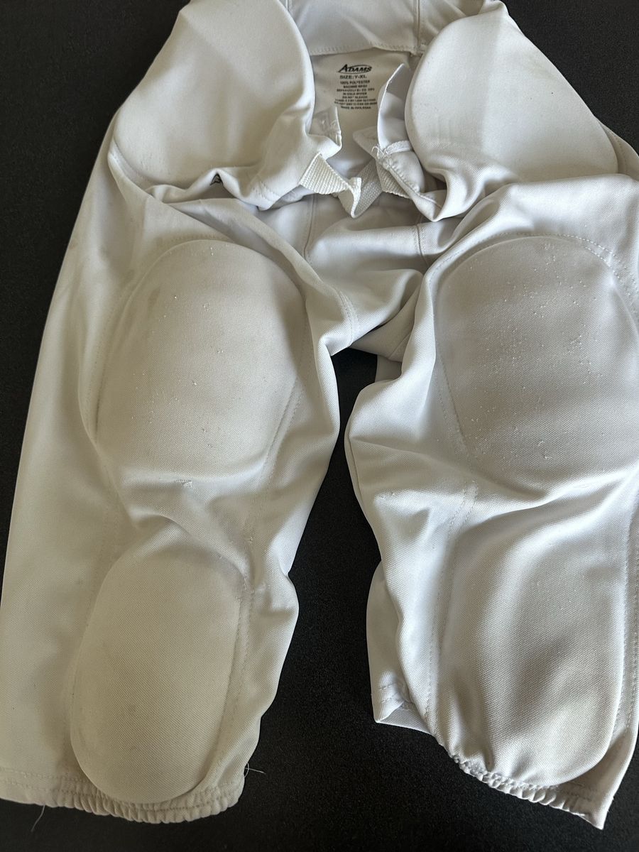 Adams Youth XL Padded Football Practice Pants - White
