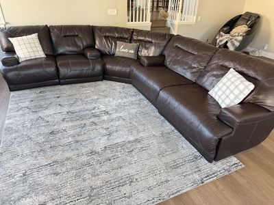 RC Willey Leather Reclining Sectional