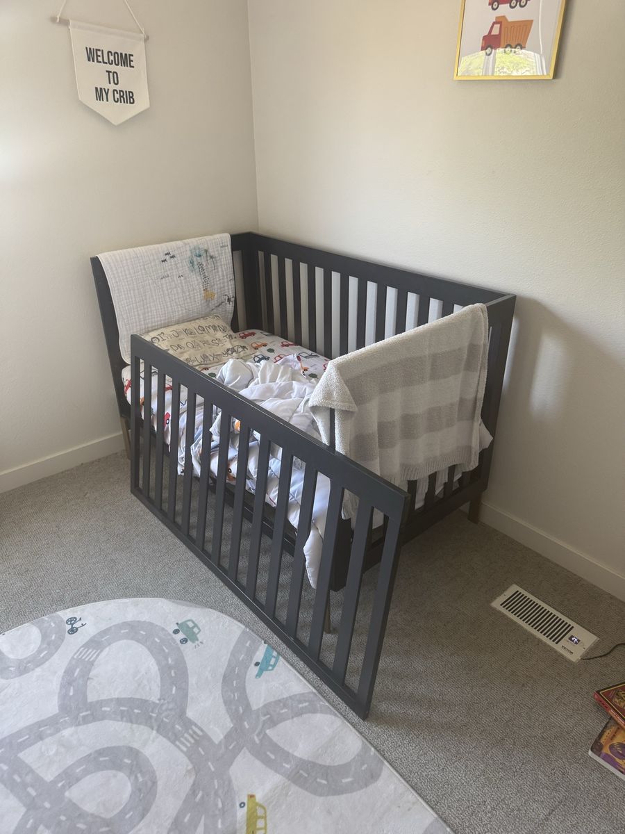 Convertible Baby Crib to Toddler Bed - Dark Gray