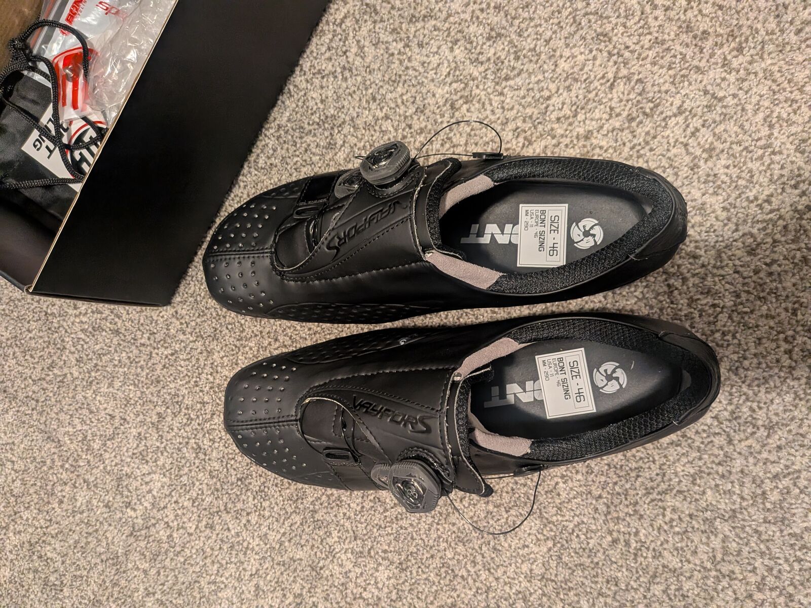 NEW Bont Vaypor S Black Road Cycling Shoes Size 46