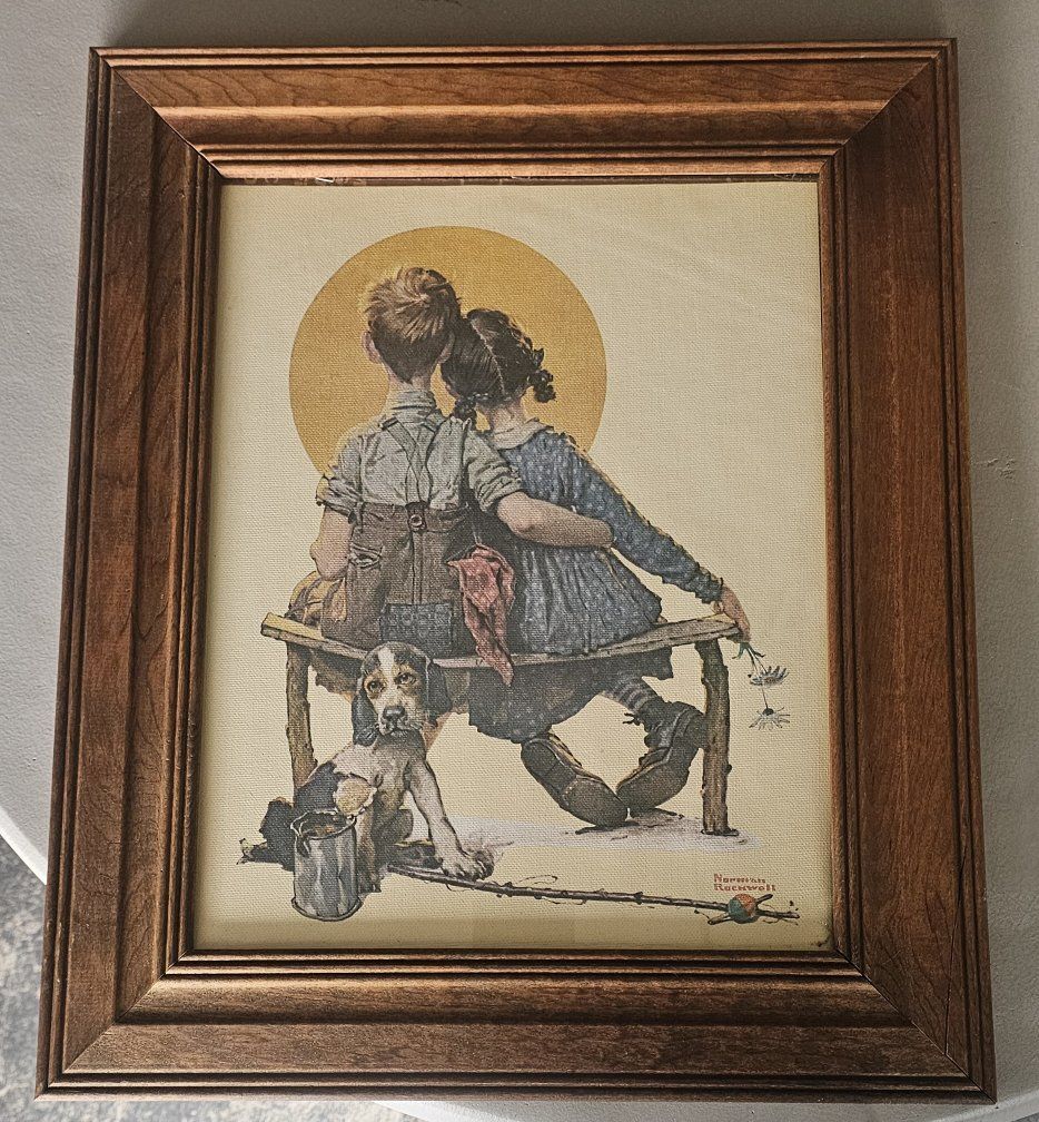 Norman Rockwell Framed Prints - Set of 3 Classic Children's Art, Vintage Wood Frames