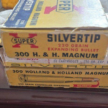 Vintage Winchester Super Speed Silvertip 300 H&H Magnum Ammo Boxes