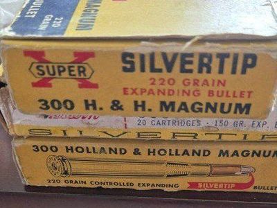 Vintage Winchester Super Speed Silvertip 300 H&H Magnum Ammo Boxes