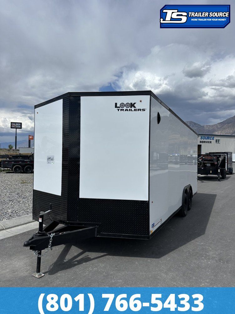 8.5x20 Look ST DLX Enclosed Cargo Trailer - 7'0" Interior - 7K GVWR - .080 PolyCor, Black Out Package, Rear Spoiler w/ Load
