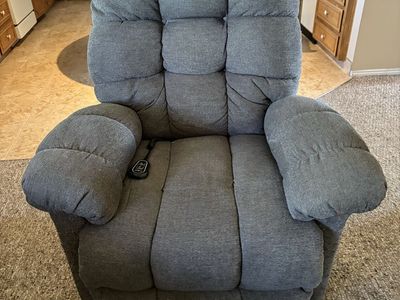 Gray Upholstered Power Lift Recliner Rocker Chair with Remote