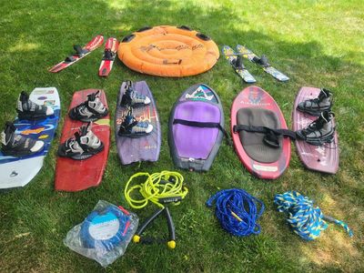 boating toys wakeboard kneeboard tube life vest ropes