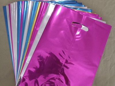 Mylar Foil Bags - Assorted Colors Dicut Handle Packaging