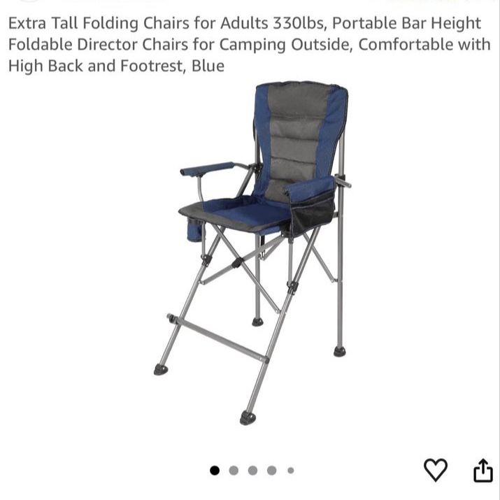 Extra tall, folding camp chair