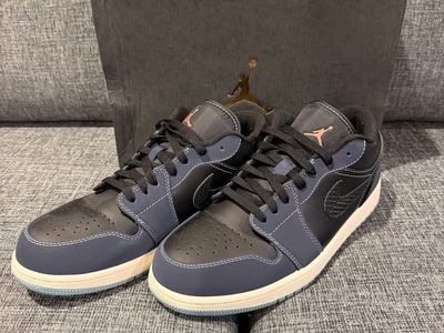 Air Jordan 1 Low Black Dark Blue Men's Size 11 FJ5478-010 Sneakers Shoes
