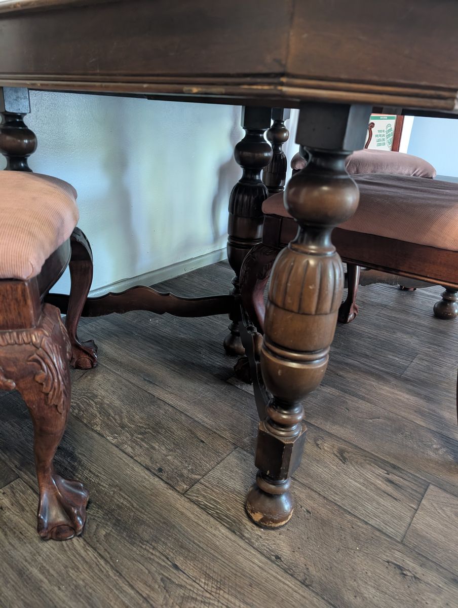 Dining room table and chairs