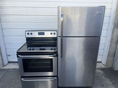 Great Frigidaire SS refrigerator & electric range,free delivery
