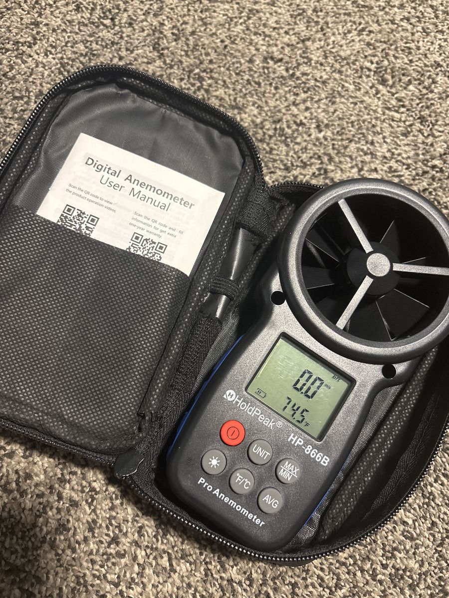 HoldPeak HP-866B Pro Digital Anemometer Wind Speed Meter with Temperature Readout