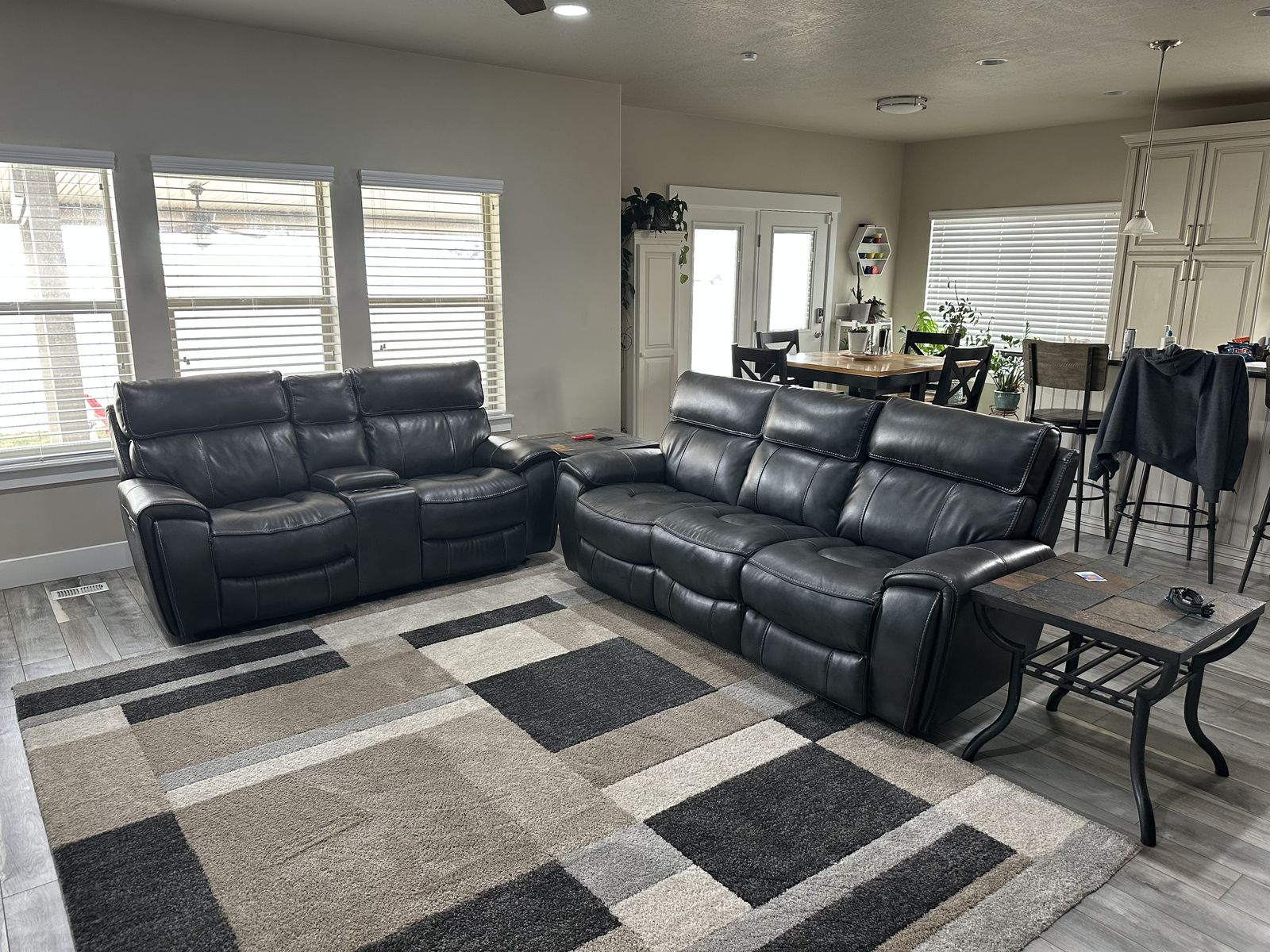 Leather recliner Couch and recliner love seat