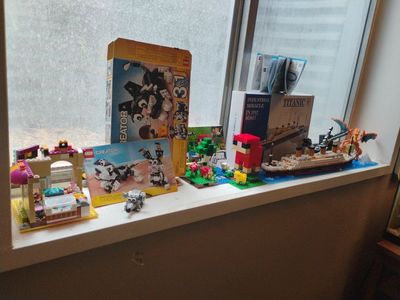 FUNDRAISER-Assorted Building Block Sets: Titanic Ship, Mega Construx Charizard, LEGO Creator & Minecraft Figures