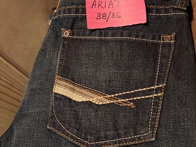 Lot of 4 Men's Jeans: Ariat, Salvage, Rock Revival - Sizes 38 & 38/36, 38" Inseam