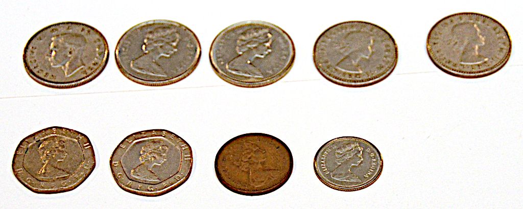 Various Canadian and Great British coins