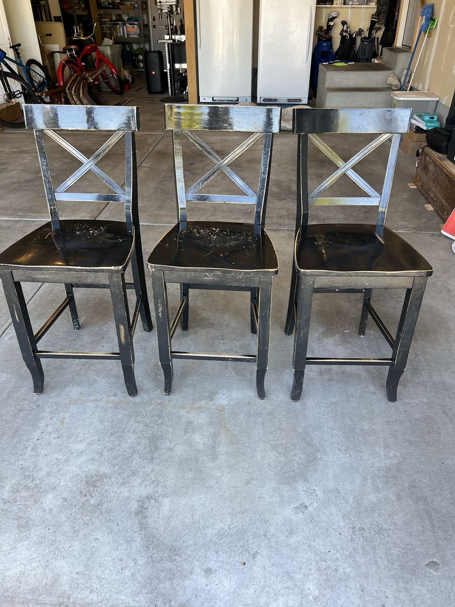 Black bar stools