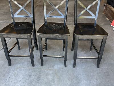 Black bar stools