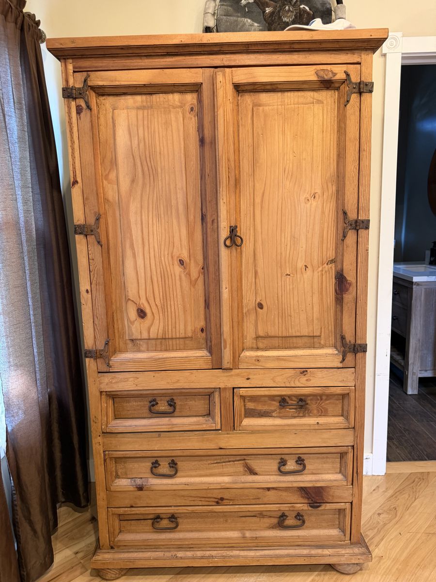 Rustic wood armoire