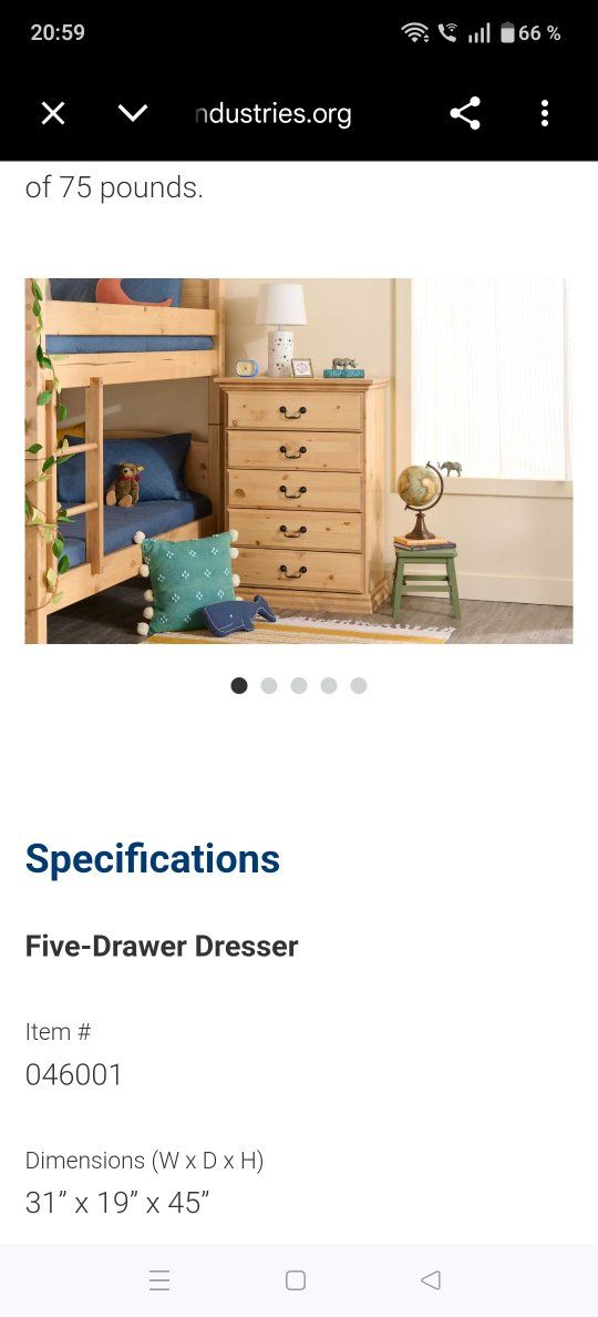 chest of drawers made of solid pine