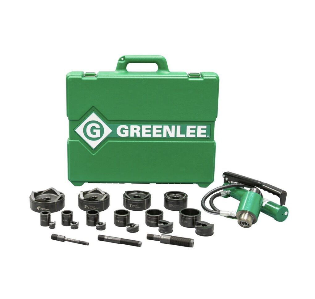 SAVE $300! BRAND NEW Greenlee 7310SB 11-Ton Hydraulic Knockout Kit 1/2"-4"