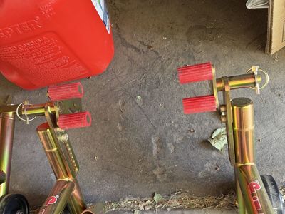Pit Bull Motorcycle Stands Front & Rear Pair - Gold/Red, Adjustable