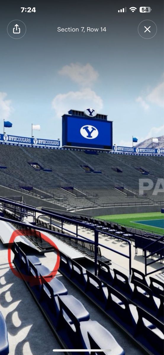 2 BYU Football 2026 Season Tickets - Section 7 Row 15 Aisle Seats