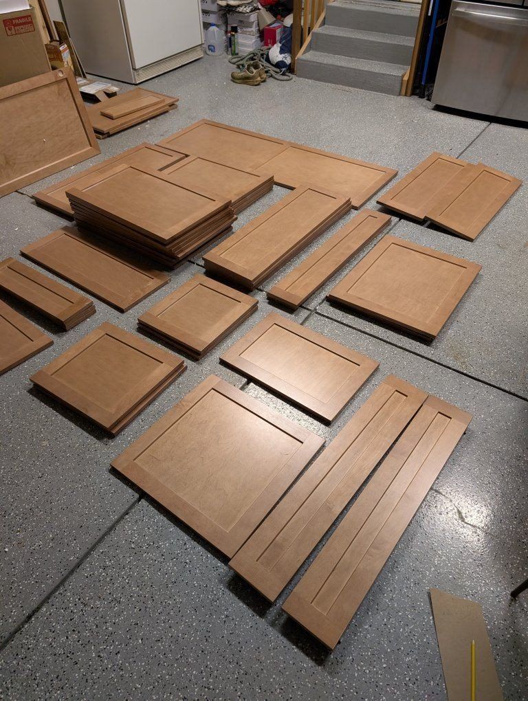 Light Brown Wood Shaker Style Cabinet Doors & Drawer Fronts - Various Sizes