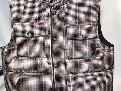 New Goodfellow&Co Men's Plaid Puffer Vest Size M Brown Full Zip