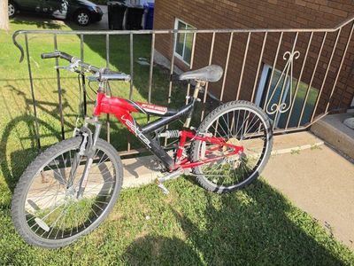 Vertical After Shock Mountain Bike - Red/Black, Full Suspension