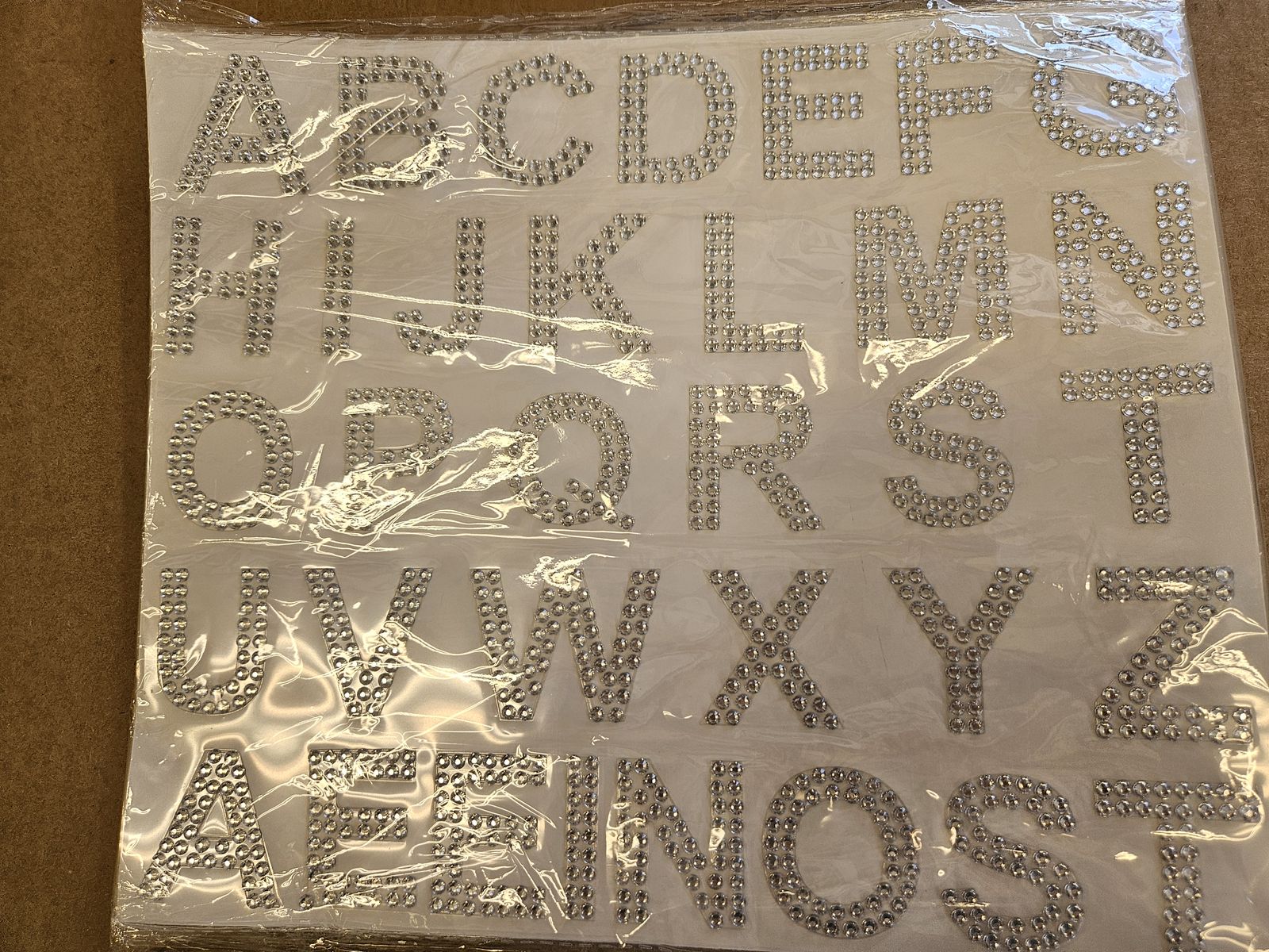 Rhinestone letter stickers