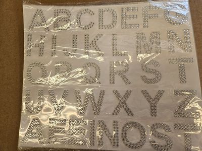 Rhinestone letter stickers