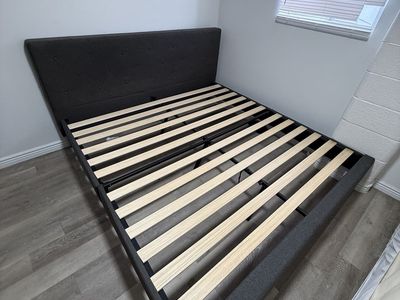 Upholstered King Platform Bed Frame