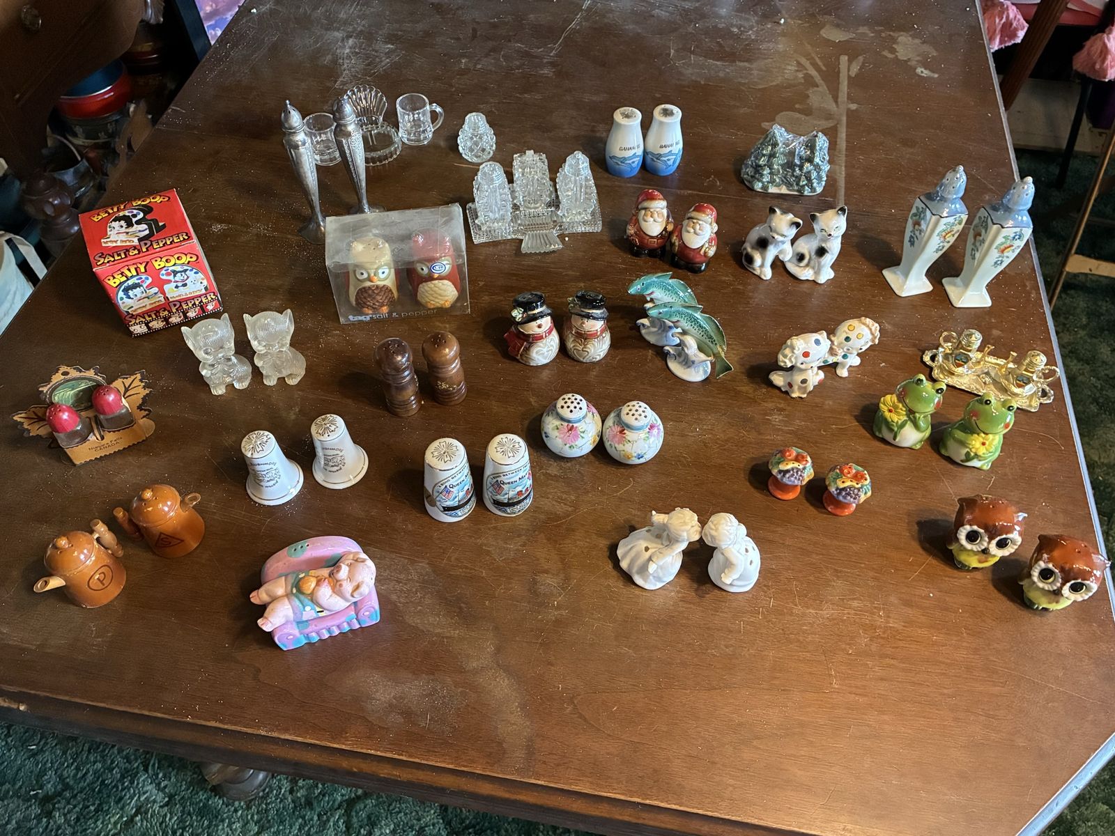 Vintage & Novelty Salt & Pepper Shaker Collection - Assorted Ceramic, Glass, Metal Sets (25 Sets).