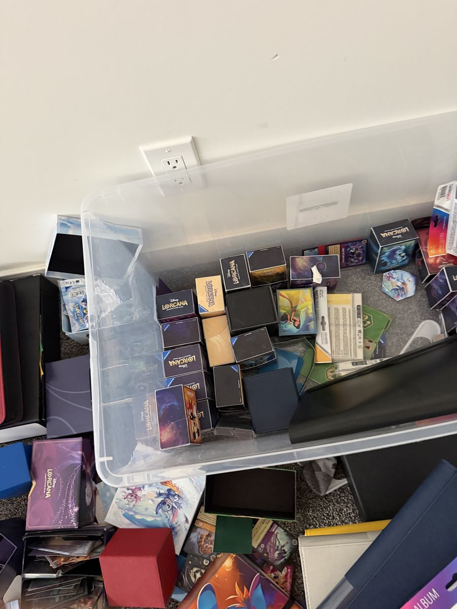 Large Lorcana Disney TCG Card Collection & Storage Boxes - Assorted Cards & Accessories