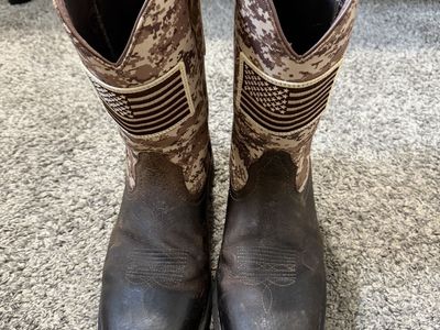 Ariat Patriot USA Flag - Desert Camo boots Men’s Square Steel Toe - 13D