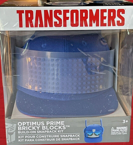 Optimus Prime Bricky Blocks Build-On Snapback Hat w/ 122 Pcs Transformers Hasbro NEW