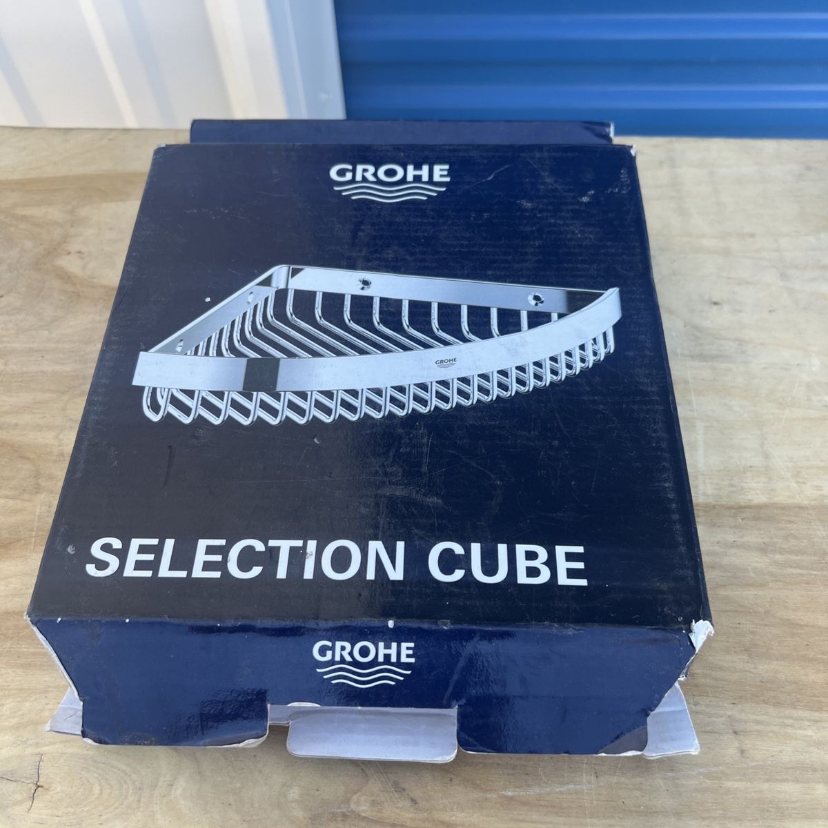 Grohe Selection Cube Chrome Shower Basket 40809000 - New, QuickFix, Starlight Finish
