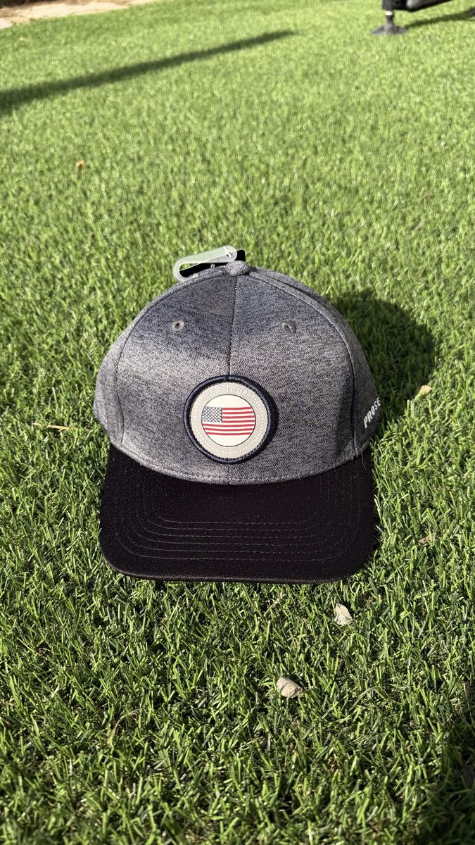 Profe All-American Snapback Hat - Gray/Black with Flag Patch, New with Tags