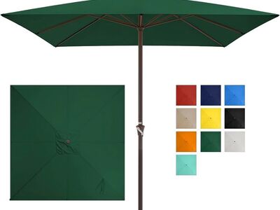 10x10 ft Square Patio Umbrella Dark Green