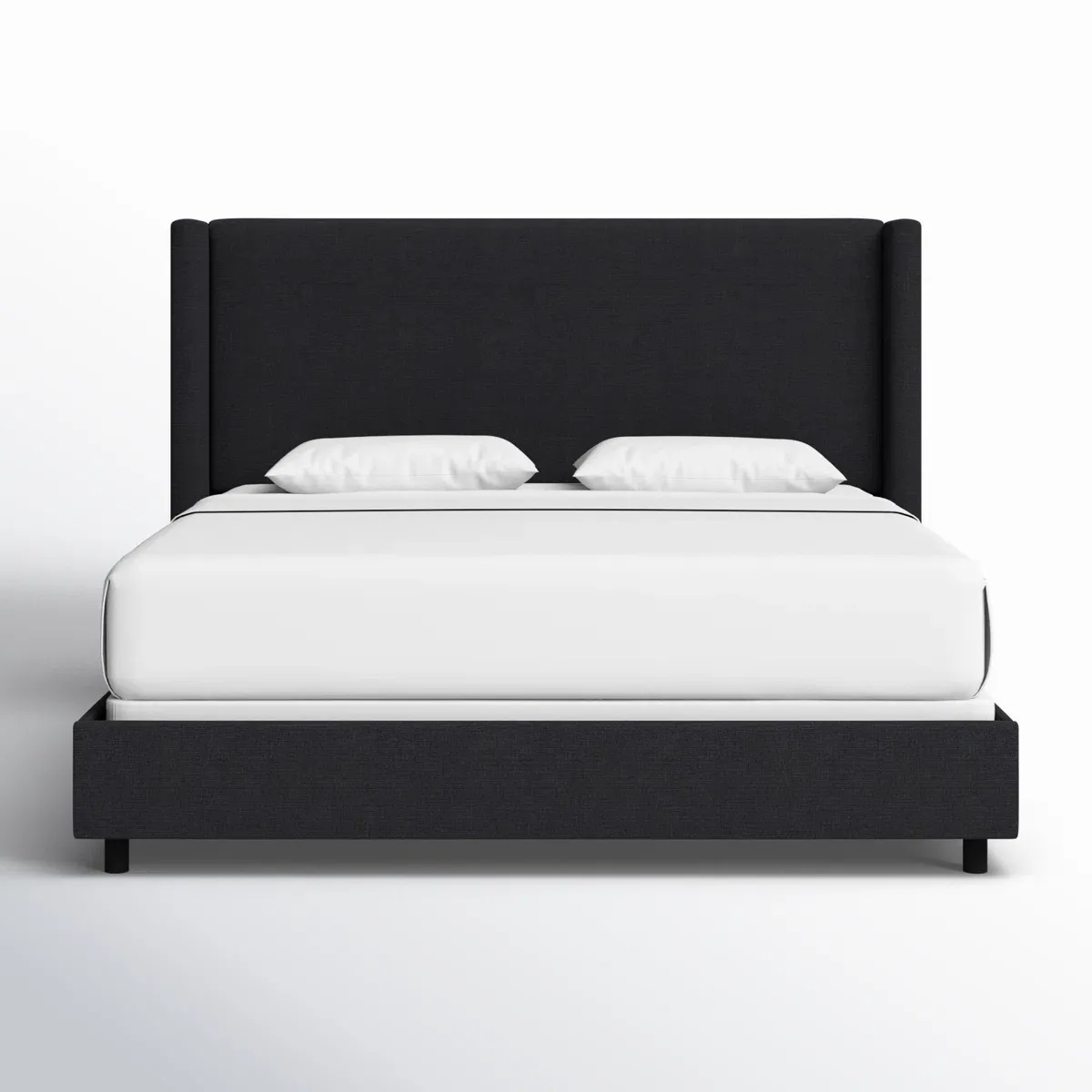 Wayfair King Bed Joss & Main Hanson Upholstered Wingback Bed Black Linen