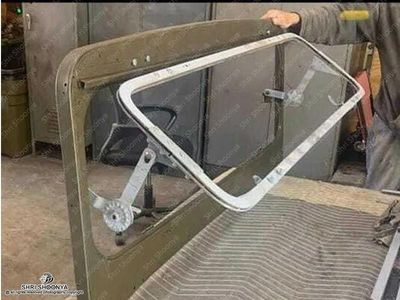 Reproduction Windshield glass fits CJ3A, CJ3B. M38 49-64 Ventilating Windshield Kit For Jeep WIllys Fits CJ3B Openable