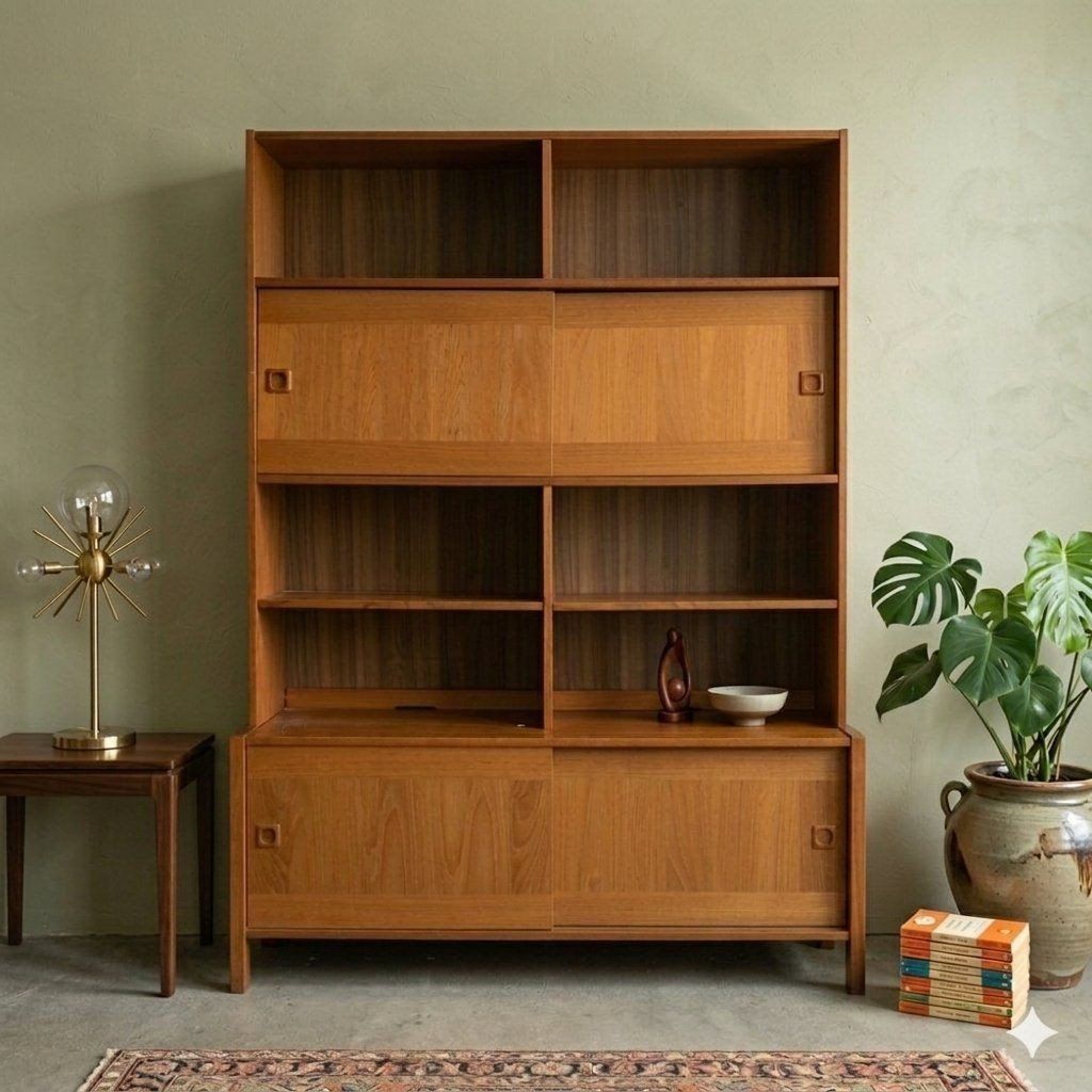 Vintage Mid-Century Modern Teak Bookshelf