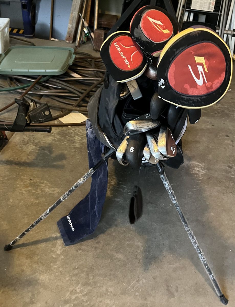 Golf clubs + bag