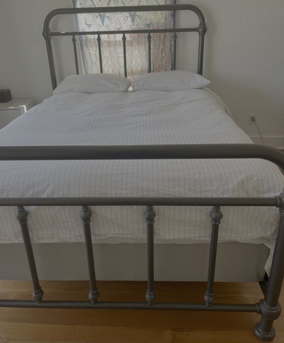 Queen bed frame and box spring