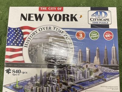 The City of New York 4D Cityscape History Over Time Puzzle - 840+ Pieces, Ages 8+