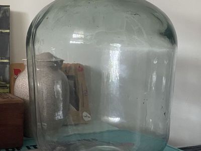 Large Thick Glass Decorative Jug/ Vase